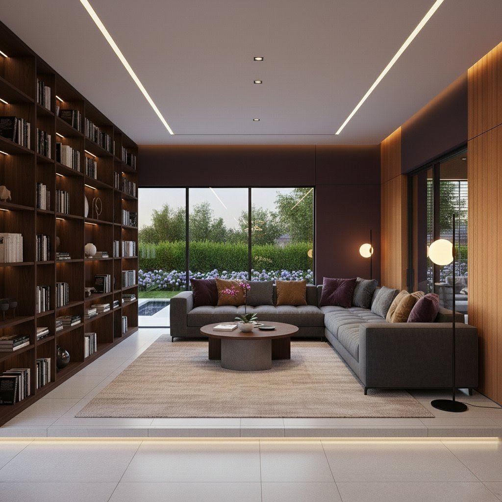 The Violet, Plum, and Oak Theme Villa – Luxury Library Room - 4
