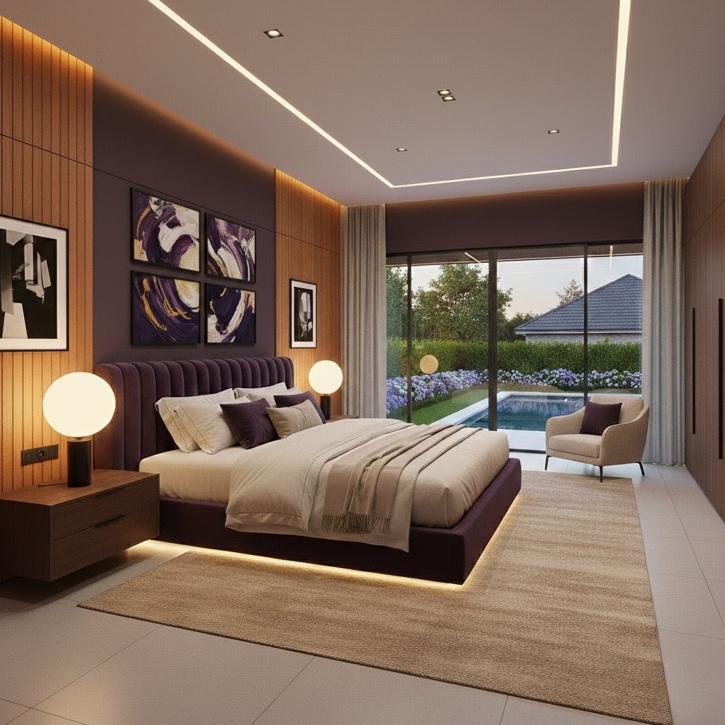 The Violet, Plum, and Oak Theme Villa – Bedroom - 6